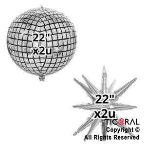 SET DE GLOBOS ARCO XL ESFERA NEGRO Y PLATA LA757 103 UNIDADES